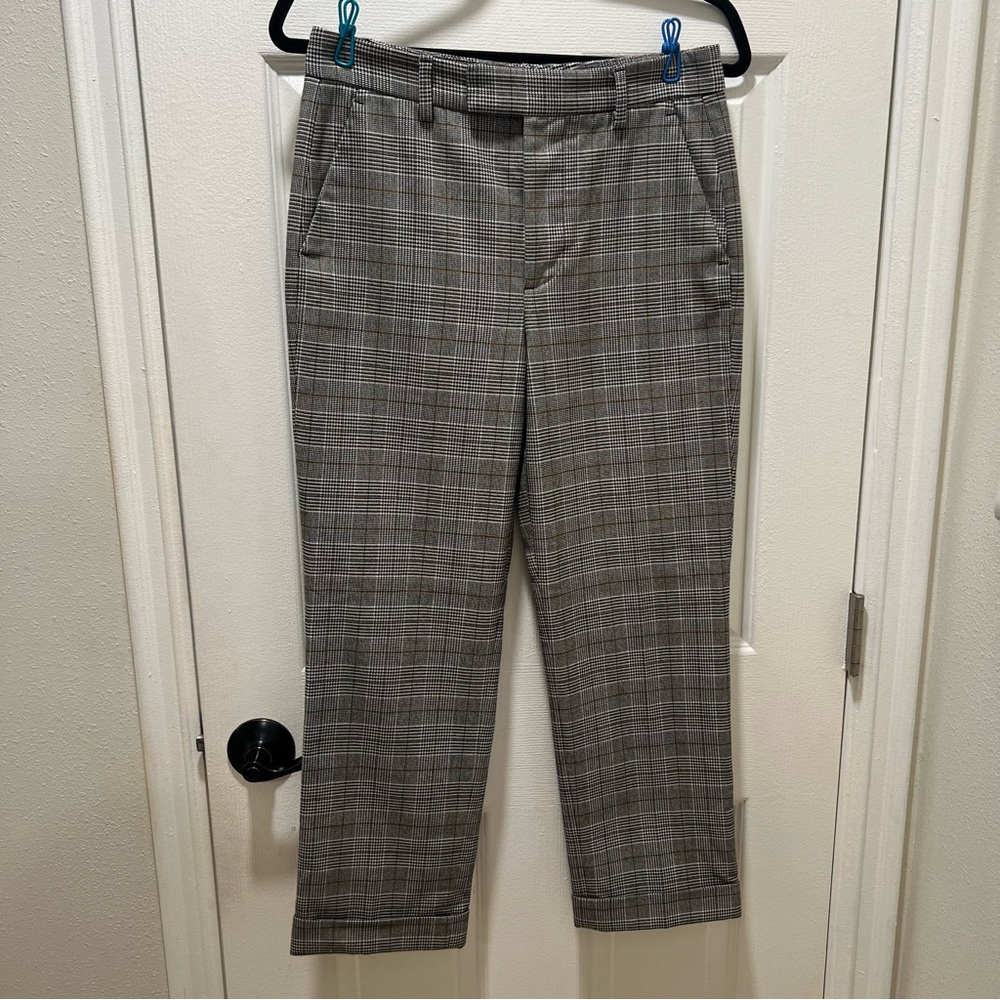 ZARA Women’s Gray Plaid Tailored Trousers – SIZE 4- EUC